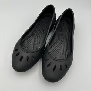 CROCS‎ Kelli Flats Women’s 7 Black Slip On Comfort Ballet Shoes Business Casual